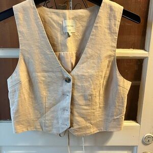 Love Tree Beige Button-Up Vest